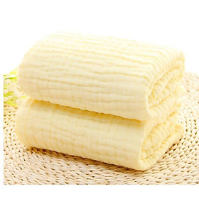Khăn tắm xô nhăn 6 lớp cotton màu trơn siêu mềm, siêu thấm xuất Nhật cho bé yêu KT 105x105