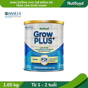 [Combo 3 lon còn 1tr030]Sữa Bột Nutifood GrowPLUS+ Biếng Ăn 1.5kg - Tăng Cân Khỏe Mạnh (Lon 1.65kg)