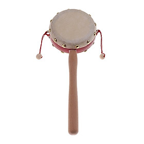 Wooden Pellet Drum Rattle Practice Kids Musicality Percussion Toy Green