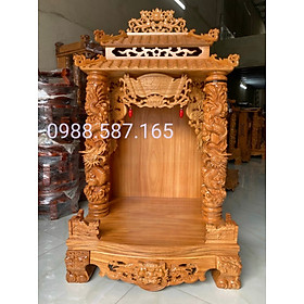 Mua Bàn thờ thần tài ông địa mái chùa gỗ gõ đỏ   bàn thờ gỗ cao cấp vip ngang 80 cao 1m47 (FREESHIP HCM 50 KM )