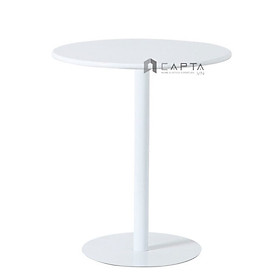 Mua Bàn cafe mặt tròn chân trụ màu trắng MDF TE1542-06W Nội thất Capta Bàn tiếp khách mặt gỗ MDF chân sắt sơn tĩnh điện nhỏ gọn  bàn chụp ảnh sản phẩm décor đẹp