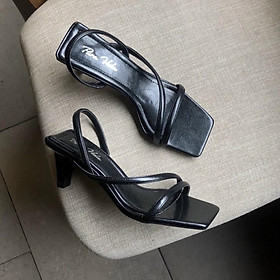 GIÀY SANDAL QUAI CHÉO HẬU GÓT THÁP 6P - SANDAL QUAI NGANG MANG ĐƯỢC 2 KIỂU