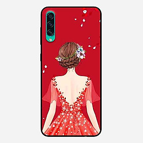 Ốp Lưng in cho Samsung A50 Mẫu Cô Gái Váy Đỏ - Hàng Chính Hãng
