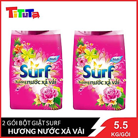 COMBO 2 túi bột giặt Surf Hương nước xả vải (Hồng) Gói lớn 5.8kgX2