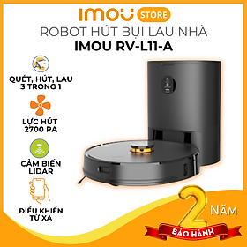 Mua Robot hút bụi lau nhà IMOU RV-L11-A  lực hút 2700PA  điều khiển app thông minh  hôpj bụi 3 lít  có cảm biến chống rơi và thảm - Hàng chính hãng