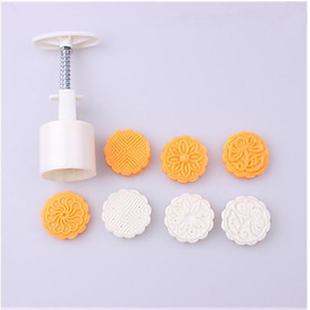 Mua Khuôn bánh trung thu hình tròn + 4 kiểu loại 50g