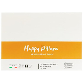 Bộ 10 Tờ Giấy Vẽ A3 250gsm - Happy Pittura HA250A3