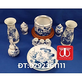 Mua BỘ BÁT HƯƠNG VẼ SEN (ĐK BÁT: 16 18 20) ĐẾ GỖ HƯƠNG
