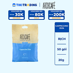 Túi Cà Phê Cappuccino Dừa Archcafe (50 gói x 20g) - Cà phê hoà tan, Cafe