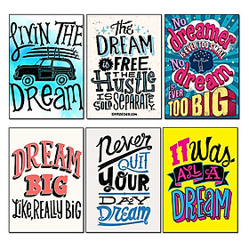 Set 6 Decal Dán Tường Khổ 20 x 30 cm - Chủ Đề Ước Mơ Dream