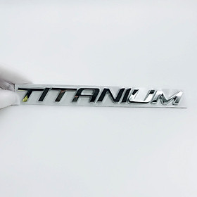 Decal tem chữ inox TITANIUM dán đuôi xe ô tô  đảm bảo chắc chắn