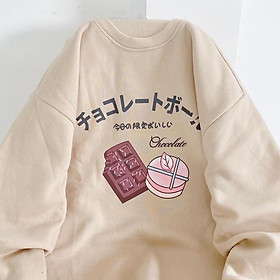 Áo sweater nỉ bông Chocolate unisex
