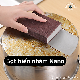 Mua Miếng Bọt Biển Nano Nhám Làm Sạch Bếp Nồi Rỉ Sét Rửa Chén Bát Mài Dao Soika SK-A01