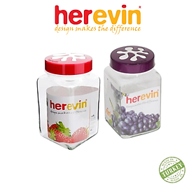 Mua Bộ 2 Hũ Thủy Tinh Herevin Vuông Nắp Decor 2L - HEHU137016-802