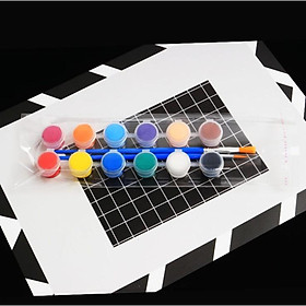 Bộ 12 hộp màu acrylic kèm 02 bút lông thích hợp cho các bạn tô tranh, vẽ búp bê, vẽ giày, áo, DIY