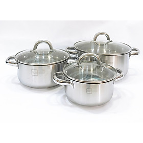 Mua Bộ nồi inox Fivestar 3 đáy nắp kính sang trọng