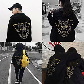 Áo Khoác Gió Hình Sói Cho Nam Nữ 2 Lớp Form Rộng Style Phá Cách