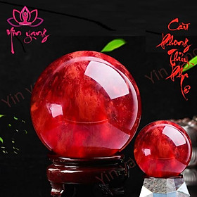 Quả Cầu Pha Lê Phong Thủy Đỏ 15cm
