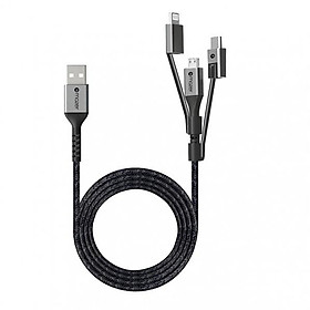 Mua Dây Cáp Mazer Power Link II 3 in 1 USB Fast Charging (1M) Đầu nối tăng cường và cáp bện mang lại tuổi thọ sản phẩm mạnh mẽ và chắc chắn - hàng chính hãng