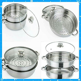Mua Bộ Nồi Hấp Hai Tầng Bằng Inox  - Hàng Chất Lượng