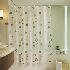 Rèm Phòng tắm PEVA không thấm nước 1.8m viền tròn vàng nâu