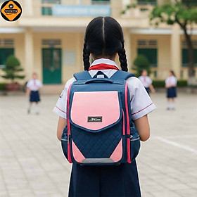 Ba Lô Chống Gù Cho Bé Gái Cao Cấp Nhiều Ngăn Xbags Xb3107 - Ngăn Chính Mở Rộng 180 Độ, Thiết Kế Xinh Xắn Màu Hồng!