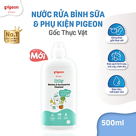 Nước Rửa Bình Sữa Và Phụ Kiện Pigeon Gốc Thực Vật 500ml/450ml