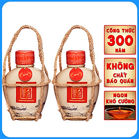 COMBO 2 BÌNH Nước mắm Tôm Biển Truyền Thống 60N đạm - Nước mắm Tĩn - 500ml/bình Thơm Ngon Hảo Hạng Không Chất Bảo Quản