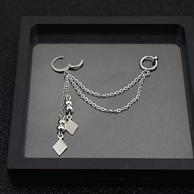 Khuyên tai bông tai hai chỗ đeo độc lạ cool ngầu