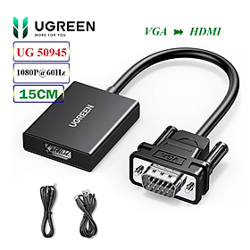 Cáp Chuyển đổi VGA sang HDMI + Audio 3.5mm UGREEN 50945 - Hàng chính hãng