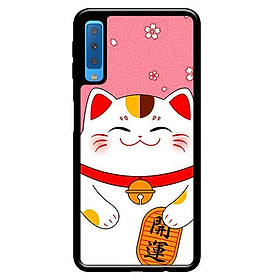 Ốp in cho Samsung Galaxy A50 Mèo Nền Hồng - Hàng chính hãng