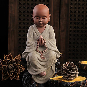 Tượng chú Tiểu gốm tử sa trang trí nhà cửa phong thủy
