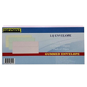 Bao Thư Trắng Toppoint Giấy Thơm Có Keo 10.8 x 23.5 cm - Hồng (20 Cái/Lốc)