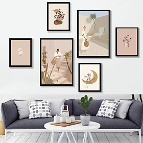 SET 6 TRANH TREO TƯỜNG KIM SA HIỆN ĐẠI MINIMALIST 3 THD97
