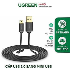Cáp dữ liệu USB 2.0 sang Mini USB,truyền dữ liệu từ máy tính ra điện thoại dài 1M Ugreen ( 10355) hàng chính hãng