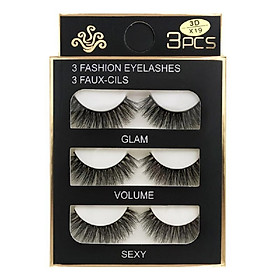 SHIDISHANGPIN 3 Pairs False Eye Lashes Natural Handmade Thick False Eyelashes Extension Soft Eye Lashes Mink False Eyelashes
