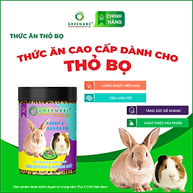 Thức ăn Thỏ Cảnh, Bọ Ú, Hà Mã Mini GREENABC – Cung cấp đầy đủ dưỡng chất protein - canxi - lipid lông mượt, tiêu hóa tốt, tăng đề kháng – Hộp 480g