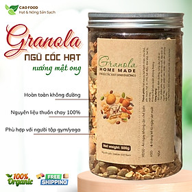[500GR] Granola siêu hạt CAO FOOD - Ngũ cốc hạt nướng mật ong dinh dưỡng, healthy, keto, ăn kiêng, ăn chay,...