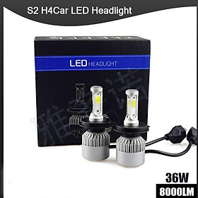 Đèn led headlight S2 H4 8000Lumens 6000k pha/cos (Bộ 2 cái)