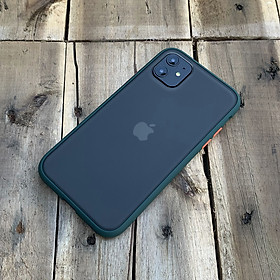 Ốp lưng chống sốc dành cho iPhone 11 nút màu cam - Màu xanh đậm