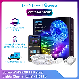 Mua Dây đèn LED RGB chạy đuổi Govee Wi-Fi Strip Lights H6110 | Gồm 2 cuộn 5m  Cảm biến nhấp nháy theo nhạc độc đáo