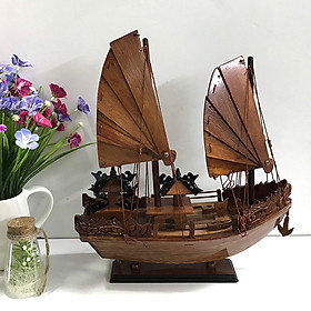 Mô hình thuyền gỗ trang trí Hạ Long Rồng - thân tàu 30cm - gỗ cẩm lai