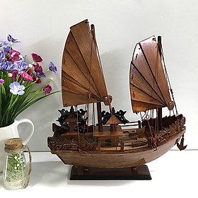 Mua Mô hình thuyền gỗ trang trí Hạ Long Rồng - thân tàu 30cm - gỗ cẩm lai