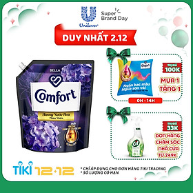 Nước xả làm mềm vải Comfort Chăm sóc Chuyên sâu Hương nước hoa thiên nhiên Bella túi 3.2L