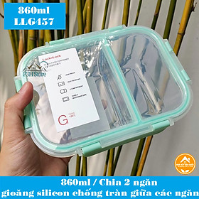 Mua Hộp đựng thực phẩm bằng thủy tinh chia 2 ngăn 3 ngăn chịu nhiệt Lock&lock LLG456 600ml LLG457 860ml LLG458 1040ml