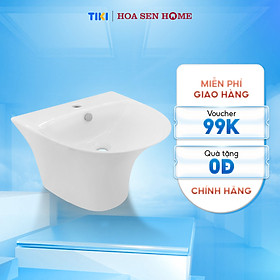 Mua Lavabo treo tường TUSLO COCL001 liền thân  men sứ Nano cao cấp  kháng khuẩn tích hợp khay để xà bông và rãnh thoát nước  có lỗ xả tràn- Hàng chính hãng