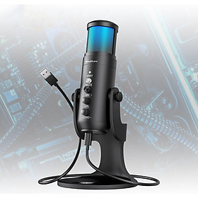 Mua Micro thu âm Max-03 USB - Mic thu âm gaming có echo  cổng USB cho máy tính  laptop - Đèn led RGB 7 màu đặc sắc  cổng tai nghe 3.5mm  cảm biến tắt mở tiếng  xoay 360 độ dễ dàng - Hỗ trợ livestream  karaoke online  pk  gaming  Zoom online - Hàng nhập khẩu