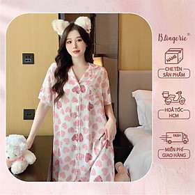 Váy Ngủ Sơmi Suông Dài - B.Lingerie