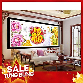 Mua Tranh thêu chữ thập chim công ZG0769 150x62cm