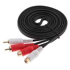 1Pcs 2 RCA Male to Female Adapter Cord